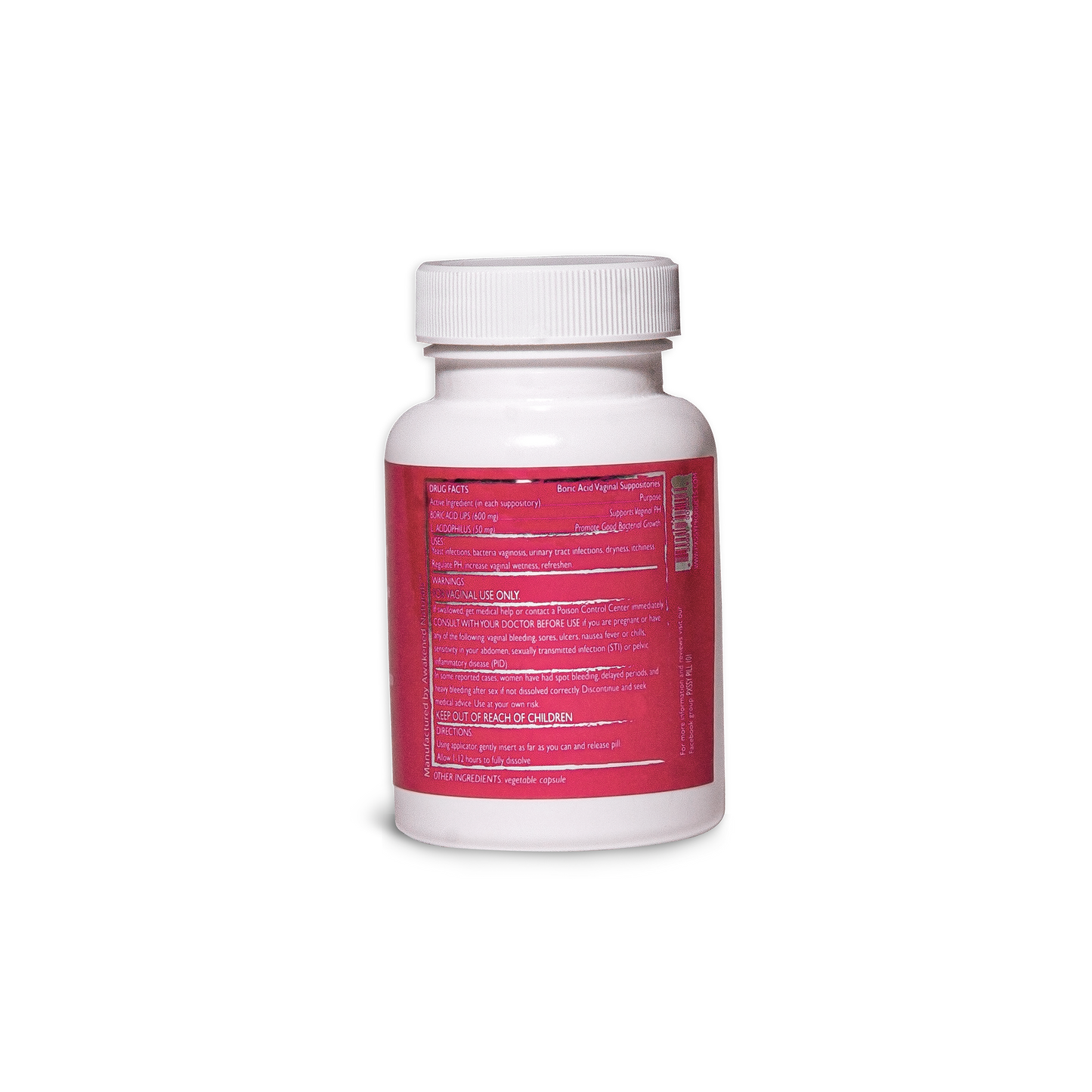 PXSSY PILL -Boric Acid & Acidophilus Vaginal Suppositories - Vegetable Capsules- Bacteria Vaginosis Treatment